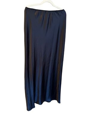 Boohoo Black Satin Maxi Slip Skirt | Size 12 (US) / UK 16